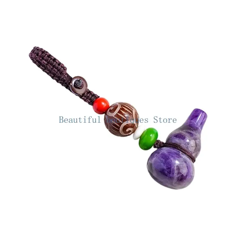 U4LF Delicate Handcrafted Gourd Keychain Creative Car Decoration Wallet Decorative Piece For Gift Giving