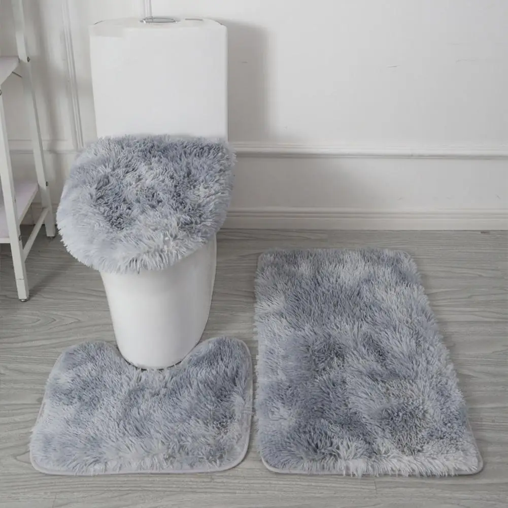 Anti-slip Bathroom Mat Set Luxurious 3-piece Bathroom Rug Set with Non-slip Backing Super Soft Microfiber for Toilet for Modern