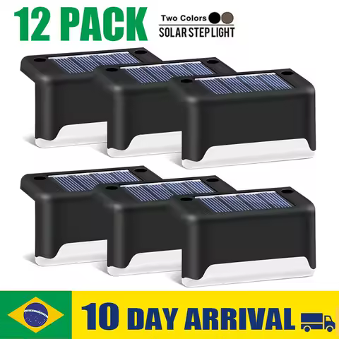 1-12 Pack Solar Deck Lights Outdoor Step Lights Waterproof Led Solar Lamp for Railing Stairs Step Fence Yard Patio and Pathway