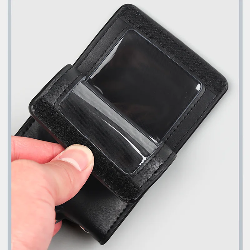 Real Leather ID Badge Holder Lanyard for Airport Ground Staff Employee Work Card Case Personalized Name Tag Cover Neck Strap