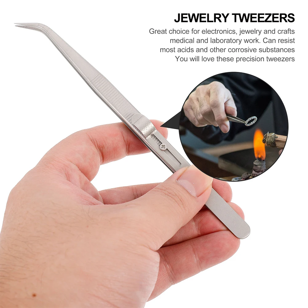 

4pcs Stainless Steel Tweezers Multi-Functional Precision Jewelry Nipper Anti-Static Ergonomic Design For Crafting Medical