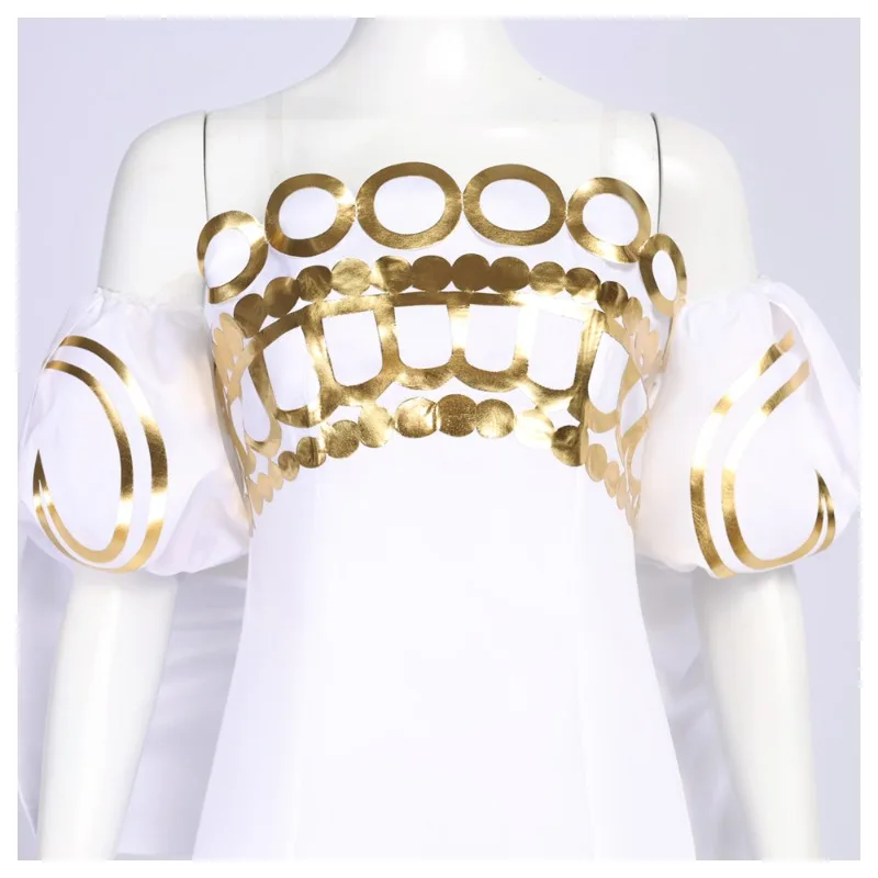 أزياء أنيمي الملكة الصفاء التأثيرية فستان أبيض طويل الأميرة ثوب القمر آلهة لعب الأدوار الزي للنساء موضوع الحفلات