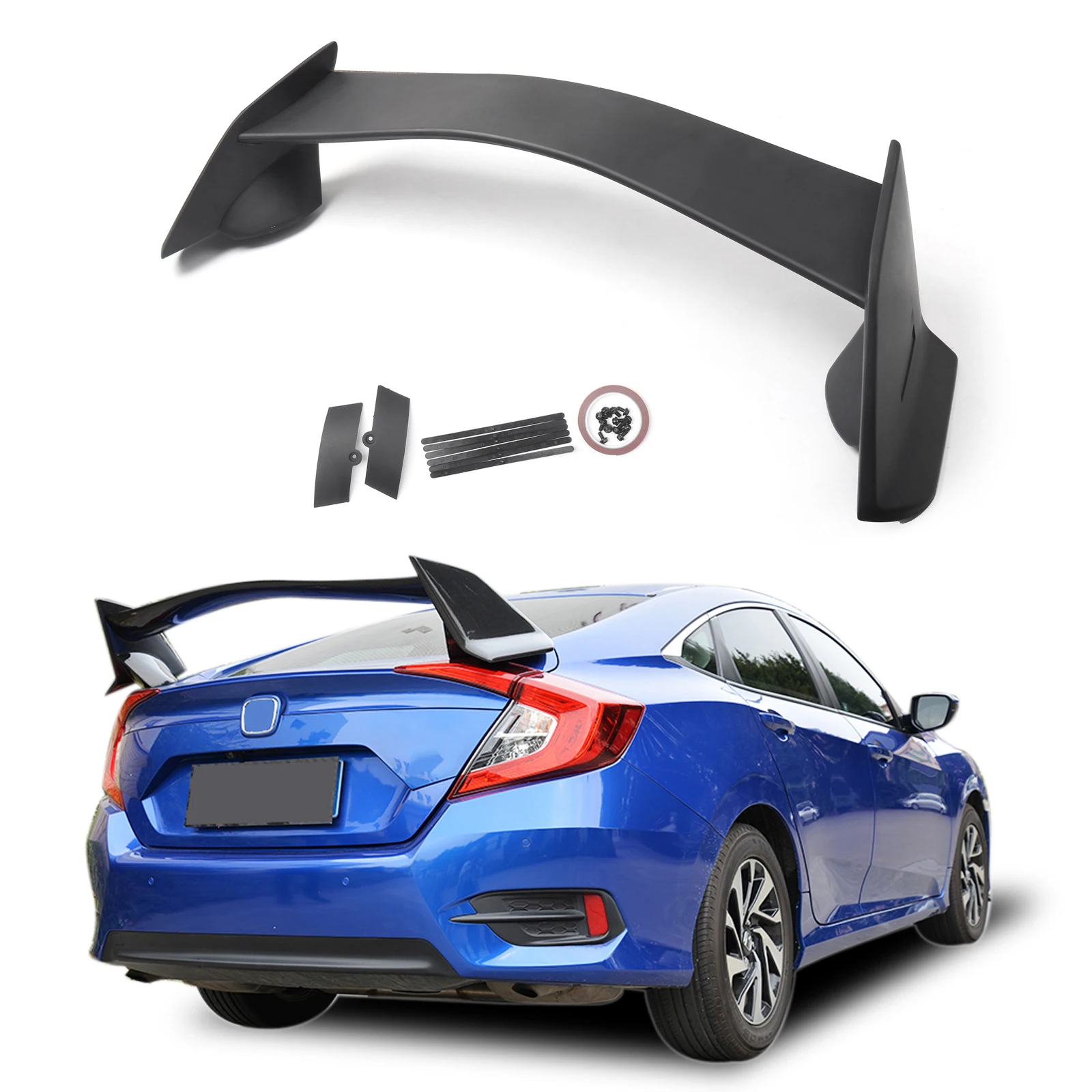 Sedan ABS Made Rear Spoiler Wing FOR 2016-2021 Honda Civic 10TH 4dr