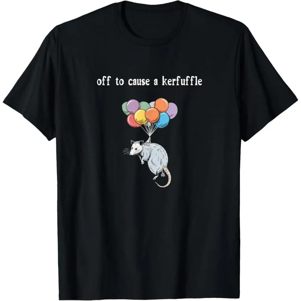 Unisex 100% Premium Cotton Short-Sleeve Print Tee, Comfortable Fit, Vibrant Funny Opossum Graphic, Casual Day Wear Sports & Outdoor Top for Weird Animal Lovers