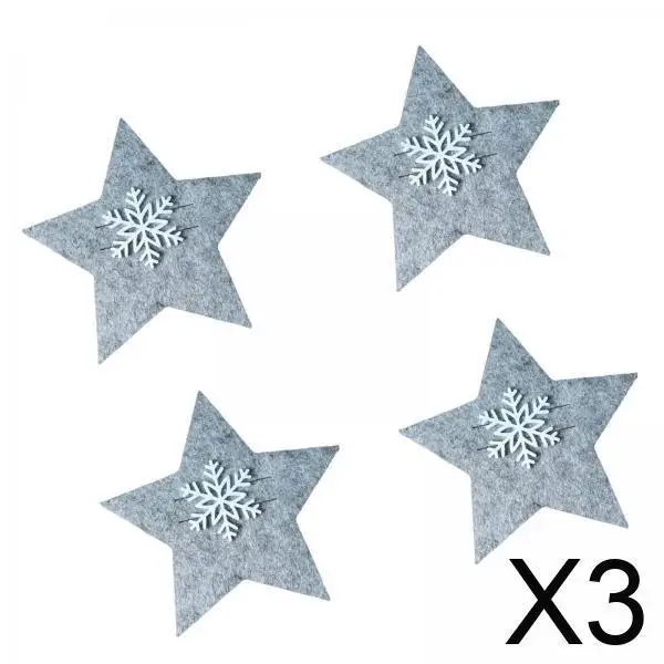 

3x 4 шт. Сумка для столовых приборов со звездами, держатель для столовых приборов, рождественская посуда, для