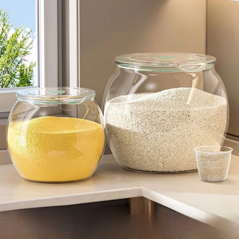 

Waterproof Moisture-proof Plastic Rice Tub Storage Container for Home Use ain Flour Storage Sealable Kitchen Storage Jar
