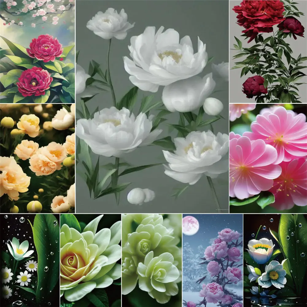 Flowers Peony Painting By Numbers Complete Kit Oil Paints 40*50 Painting On Canvas Loft Wall Picture Crafts For Adults Wholesale