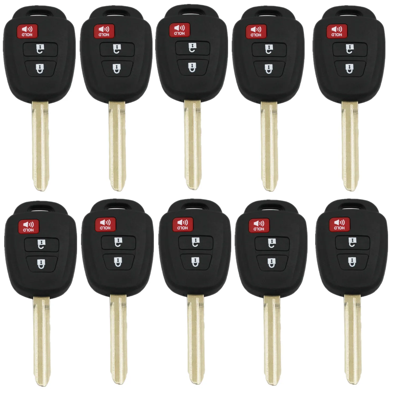 

WFMJ 10Pcs For 2012 2013 2014 2015 2016 Toyota Prius C V 3 Buttons Car Remote Key Case Cover Key Shell