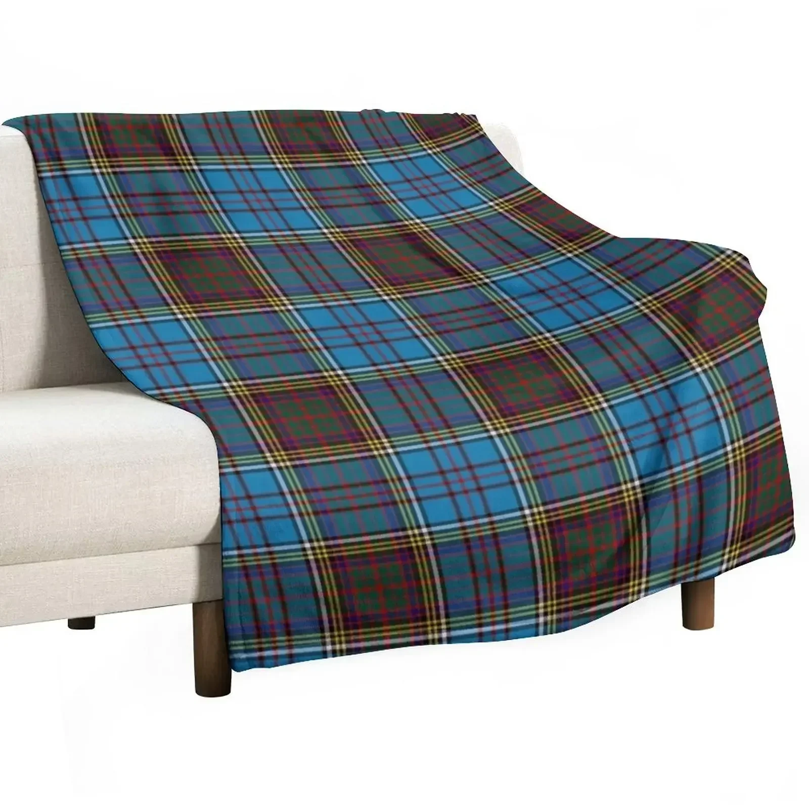 

Anderson / Andersson Clan Tartan Modern Cute Blue and Green Plaid Throw Blanket Blankets For Bed Soft Plaid Blankets