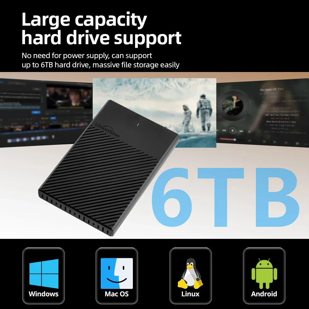UnionSine-Boîtier de disque dur externe K3A USB 3.0, 2.5 pouces, avec port série SATA SSD, 6 To