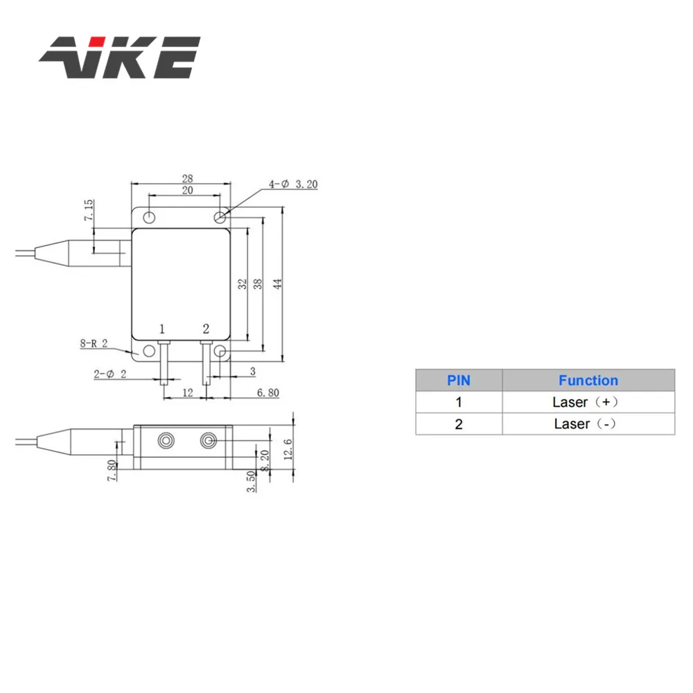 AIKE 808nm 15W 200um متعدد الوظائف ألياف قابلة للفصل مقترنة ليزر ديود SMA905