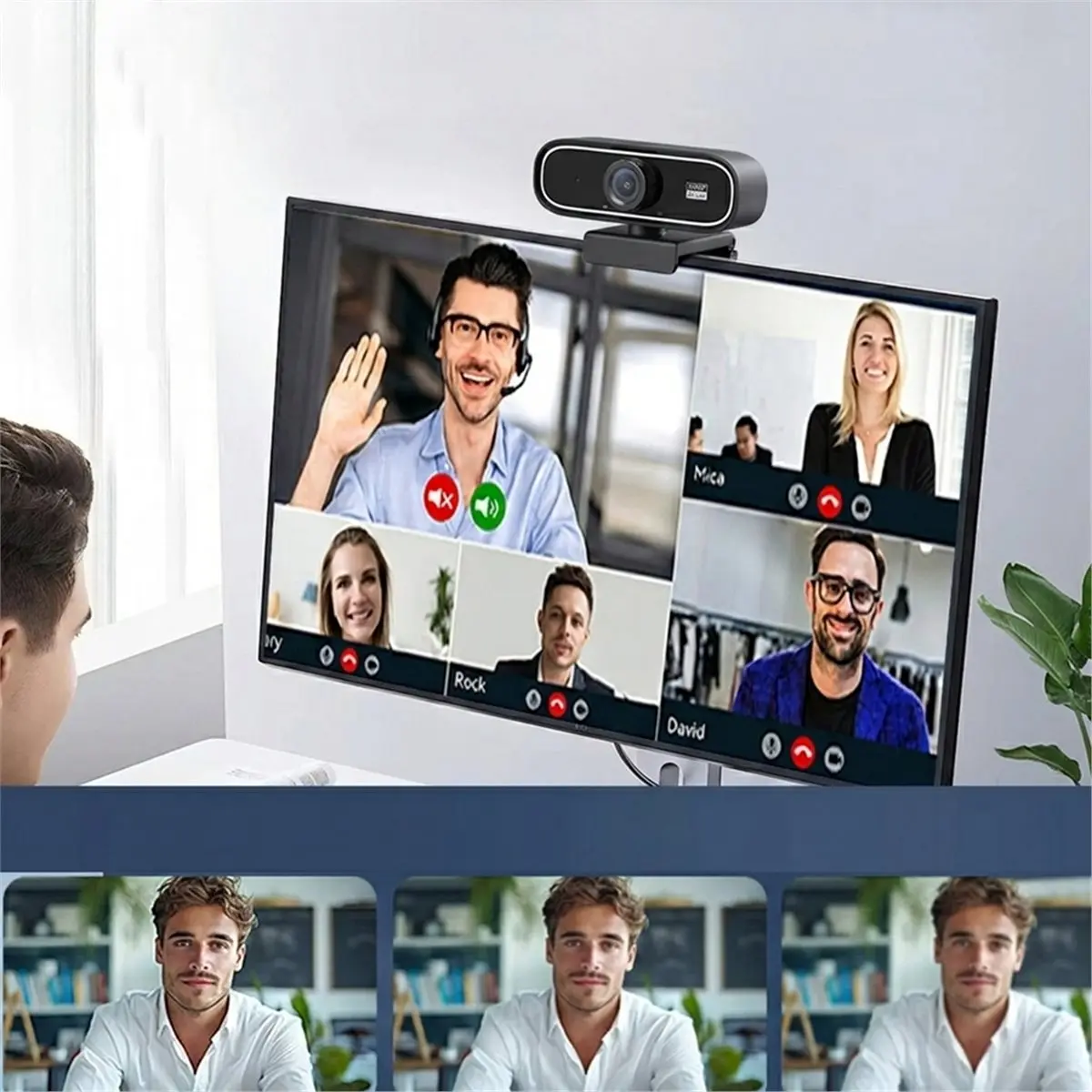 618 Mega Sale 1080p 30fps USB Webcam 120° Wide-Angle Lens Manual Focus Plug-and-Play PC Camera with Noise-Reducing Microphone