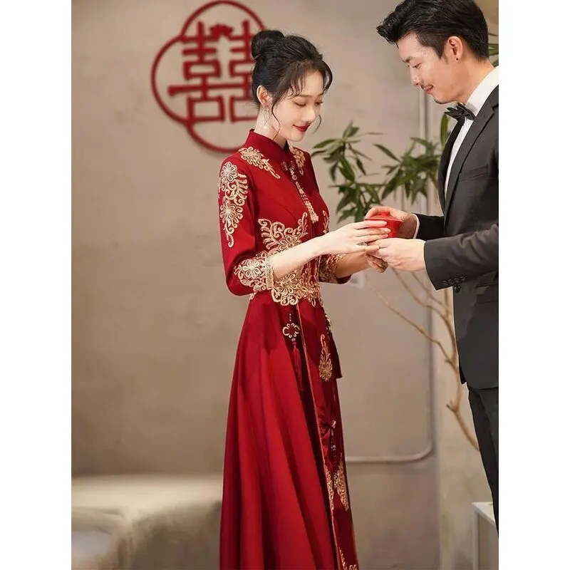 

Летнее свадебное платье Xiuhe Dr Toast Bride, китайское новое платье Aut Seven Sve на молнии, KTV, другие материалы, весна 00%