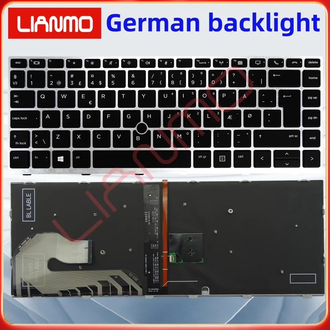 US UK Portugal Spain German Backlight keyboard Suitable for HP EliteBook 840 G5 846 G5 745 840 G6 L14379-001 L14377-DH1 14u G5