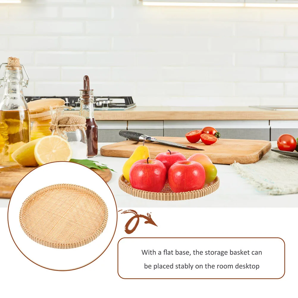 

Bamboo Food Storage Basket Material Compact Kitchen Vegetables Bread Fruit Holder Draining Basket