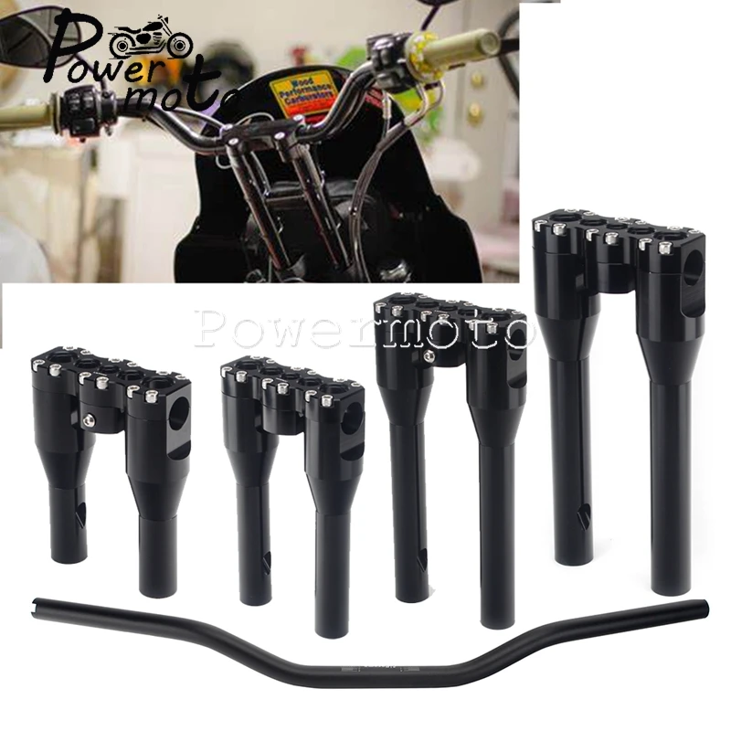 

Motorcycle Handle Bar Drag Club Style Handlebar Riser T-bar 6" 8" 10" 12"Riser For Harley Dyna Street bob Softail Sportster