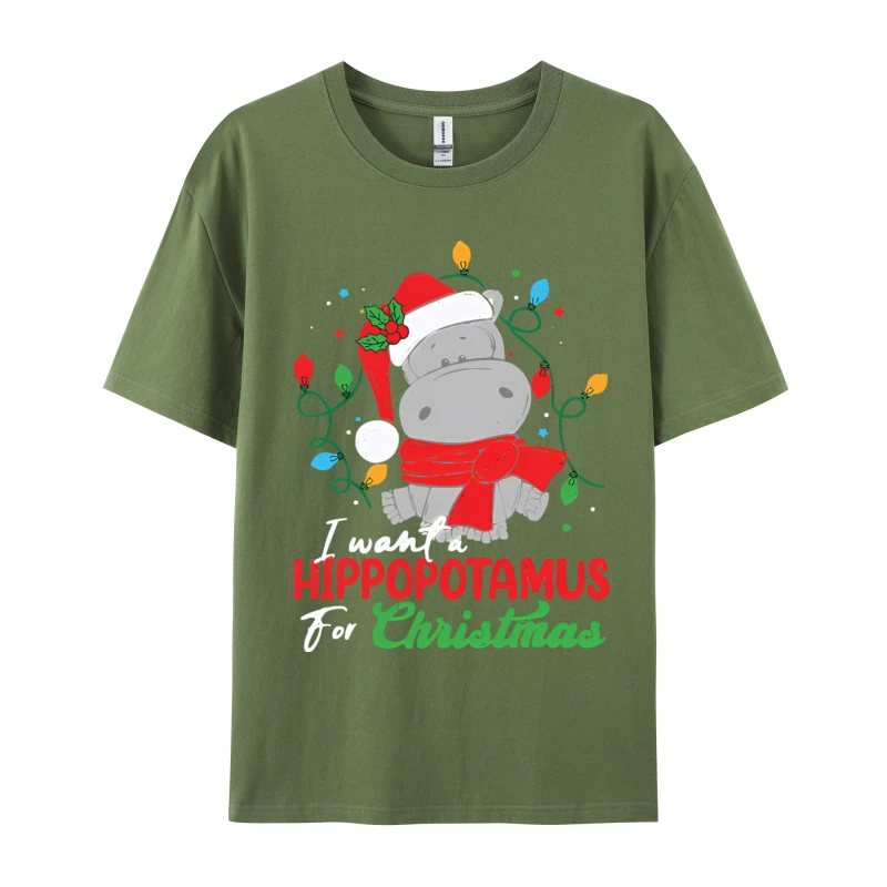 I Want A Hippotamus For Christmas Hipp T-Shirt Hot Sale Boy Tops T Shirt Printed On Tshirts Cotton Design