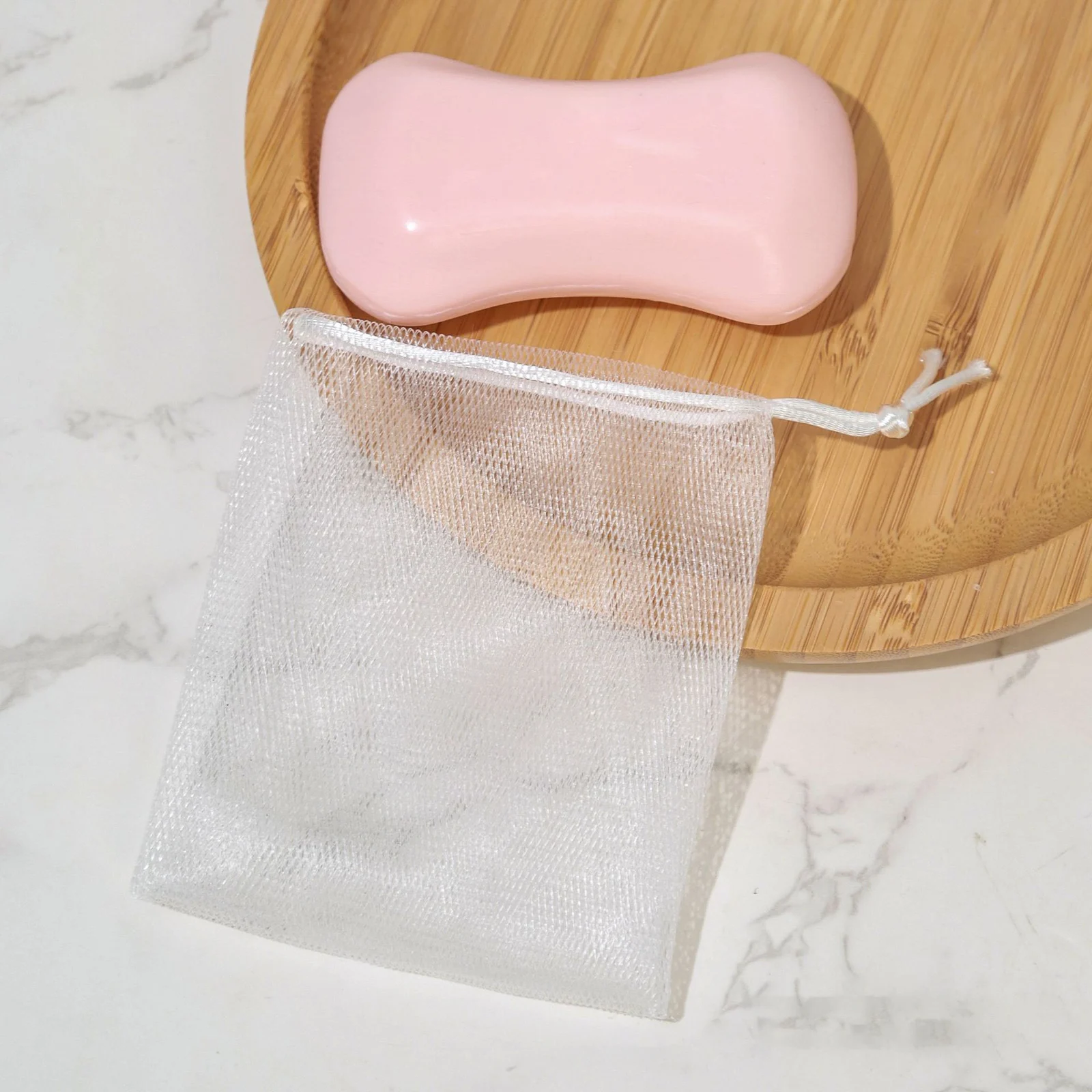 Soap Bubble Net Hangable Mesh Bag Bath Shower Gel White Foaming Mesh Facial Cleanser Bubble Net Bags Skin Cleaning Tools