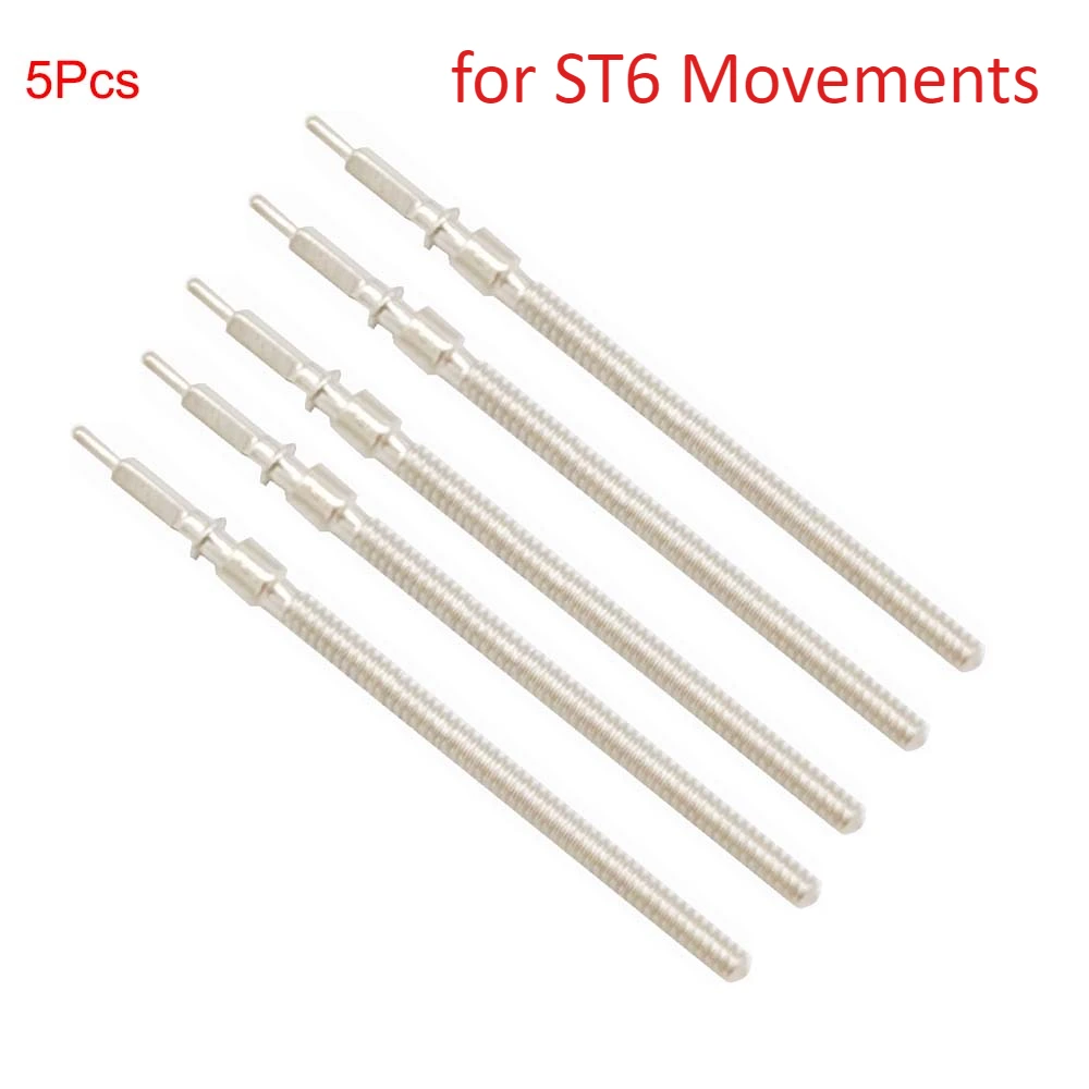 

5Pcs Watch Winding Stem for ST6 Mechanical Movements Watches Stem Crown Rod Kit Movement Repair Parts