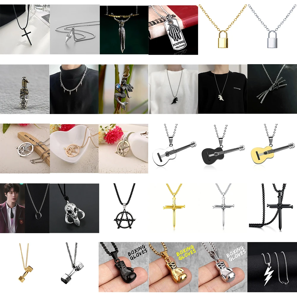 New Simple Men and Women Fashion Trend of A Variety of Mix and Match Pendant Necklace Street Niche Party Popular Pendant Jewelry