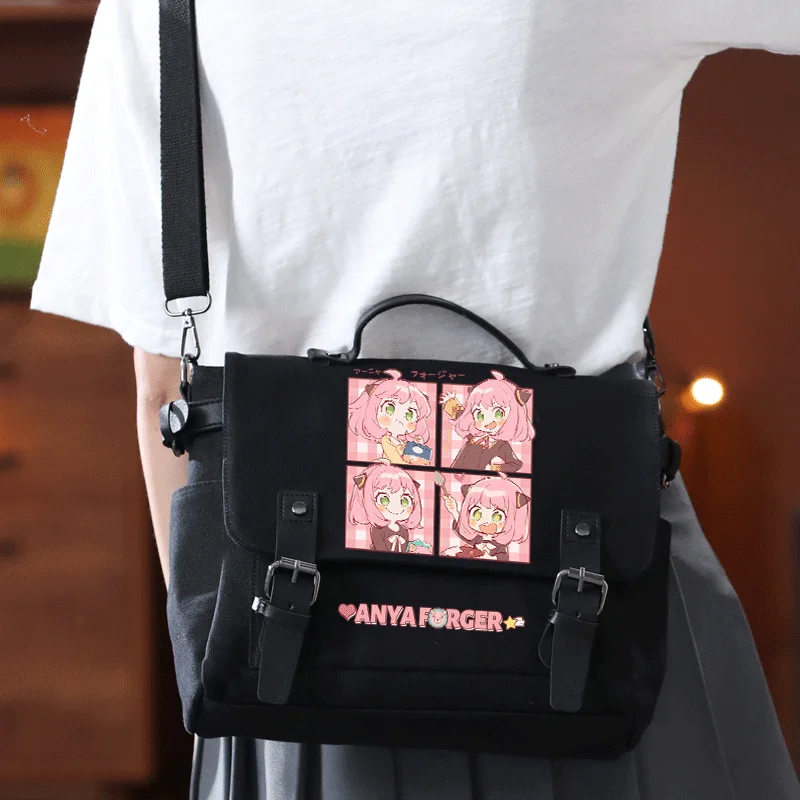 

SPY FAMILY Anya Forger Anime Cartoon Cute Single-Shoulder Crossbody Canvas Bag Kawaii Itabag 2D Boys and Girls School Bag Gift