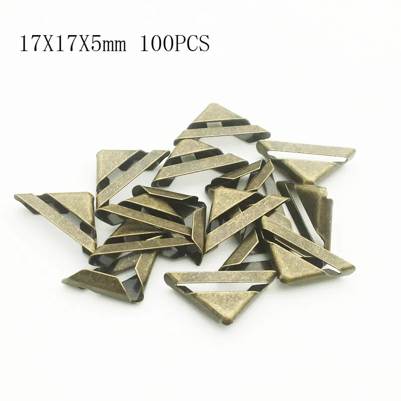 

100PCS17X17X5mm Metal Bronze Silver Corners For Book Scrapbooking Photo Albums Menus Corner Protectors Metal Crafts DIY Ornament