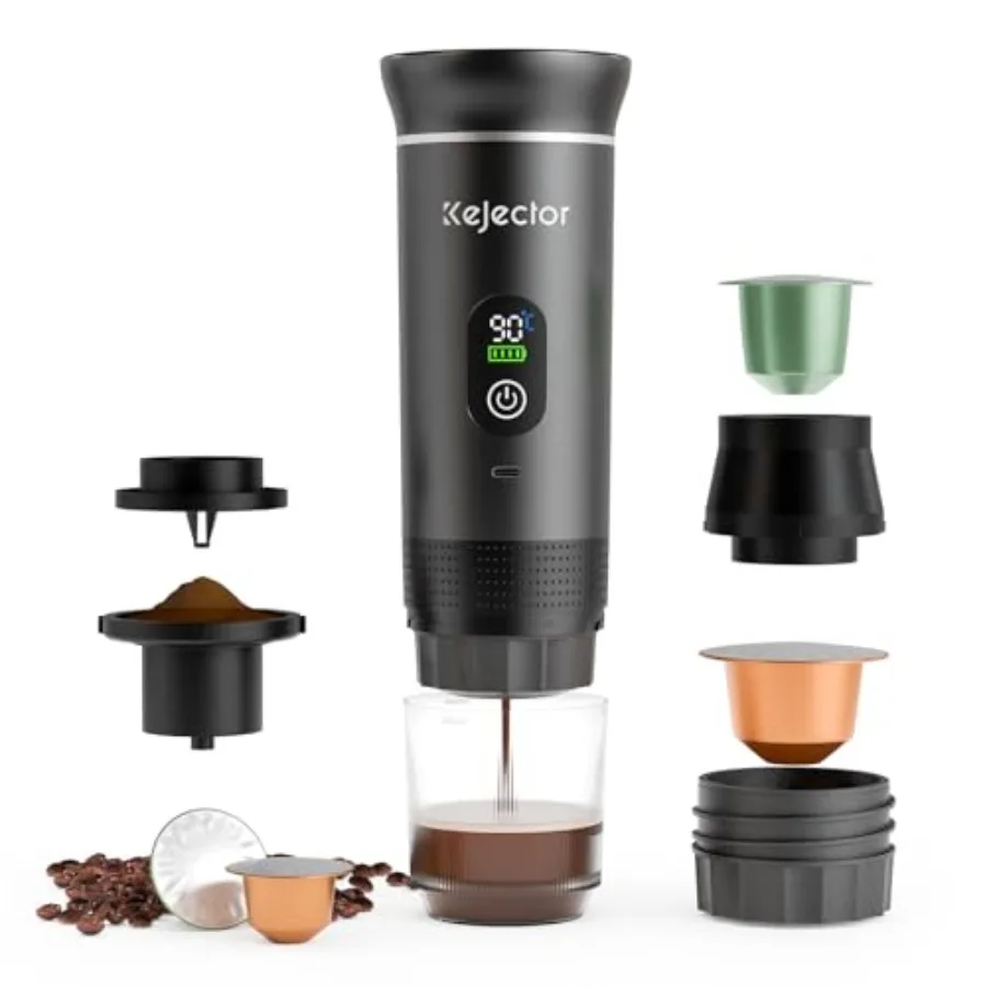 

Portable Coffee Maker Espresso Machine Small Electric Battery Operated Coffee Cup Mini Espresso Machines Self-Heating Car Trave