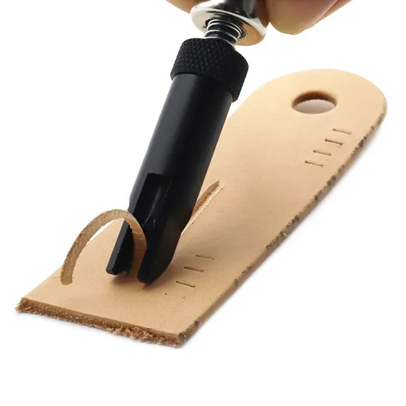 

Grooving Leather Tool V-shaped Groove Pusher Useful Trencher with Adjustable Cutter Head and Solid Wood Handle Leather Tool