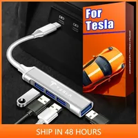 USB TYPE C Converter to USB 3.0 U Disk Port Data Charging Adapter Cable For Tesla Model X Y Model S model 3 SUV Car Accessories
