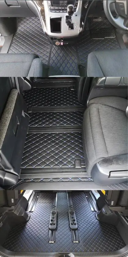 

High quality! Custom full set car floor mats for Right Hand Drive Toyota Alphard 7 8 seats 2014-2008 waterproof durable carpets