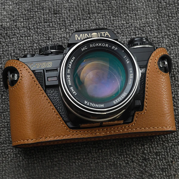 MINOLTA x-700 カバー付き customized Photo Camera Genuine leather cowhide Bag Body BOX Case