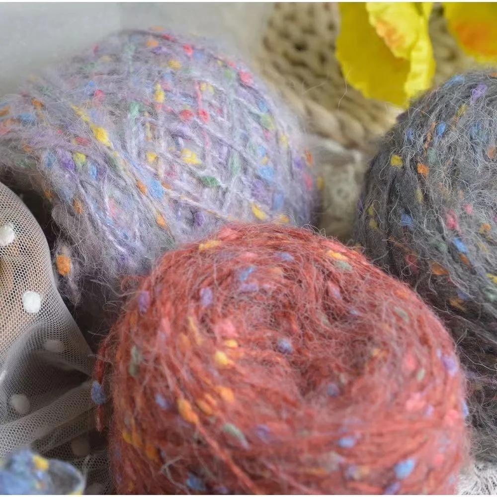 Bean Yarn Candy Special Thread Medium Thick Mohair Woven Sweater Jacket Scarf Material Thread Ball 50g