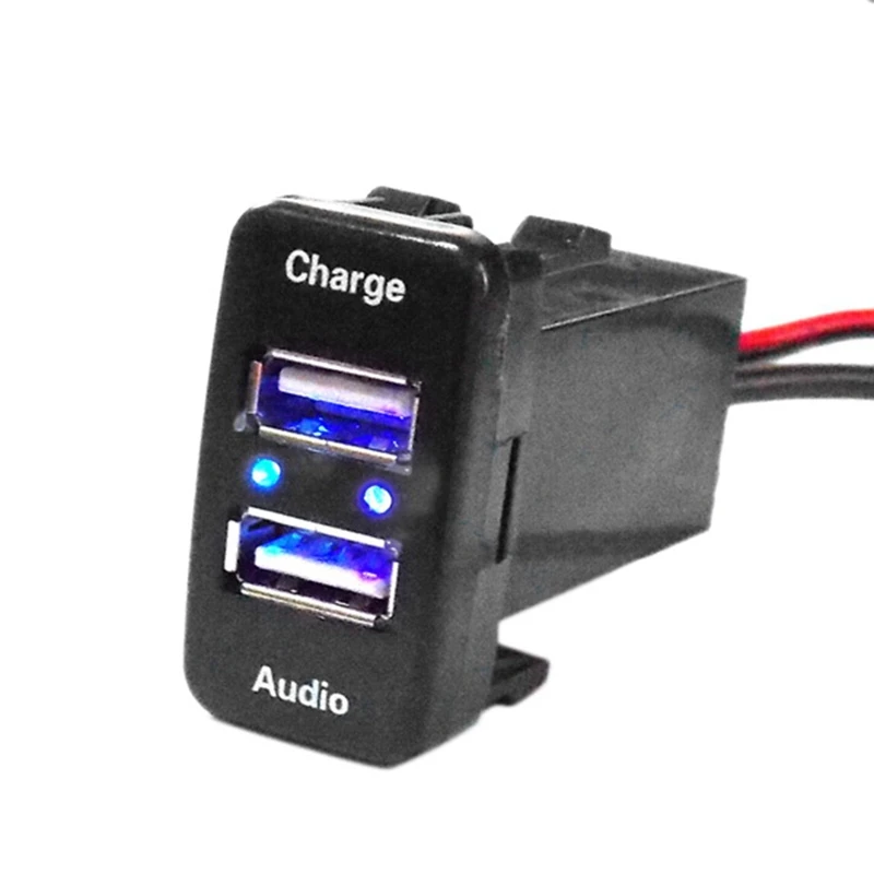 

Car 5V 2.1A USB Interface Socket Charger with ​USB Audio Input Socket Quick Charge Adapter for TOYOTA