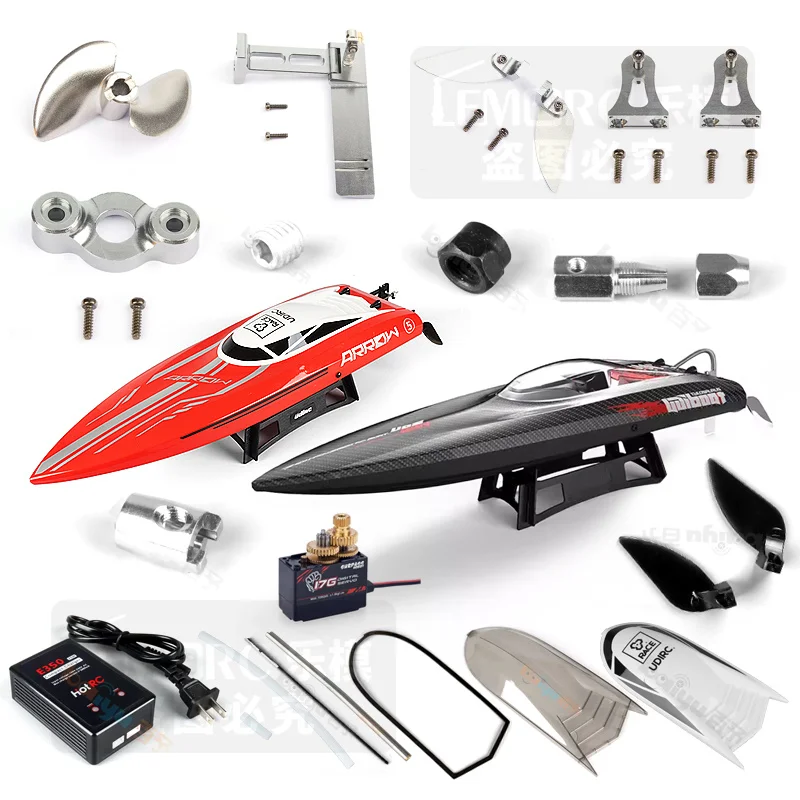 Udirc903 Pro accesorios de barco de Control remoto hélice de Metal eje suave cuerda de acero Servo timón trasero cubierta de escotilla Motor