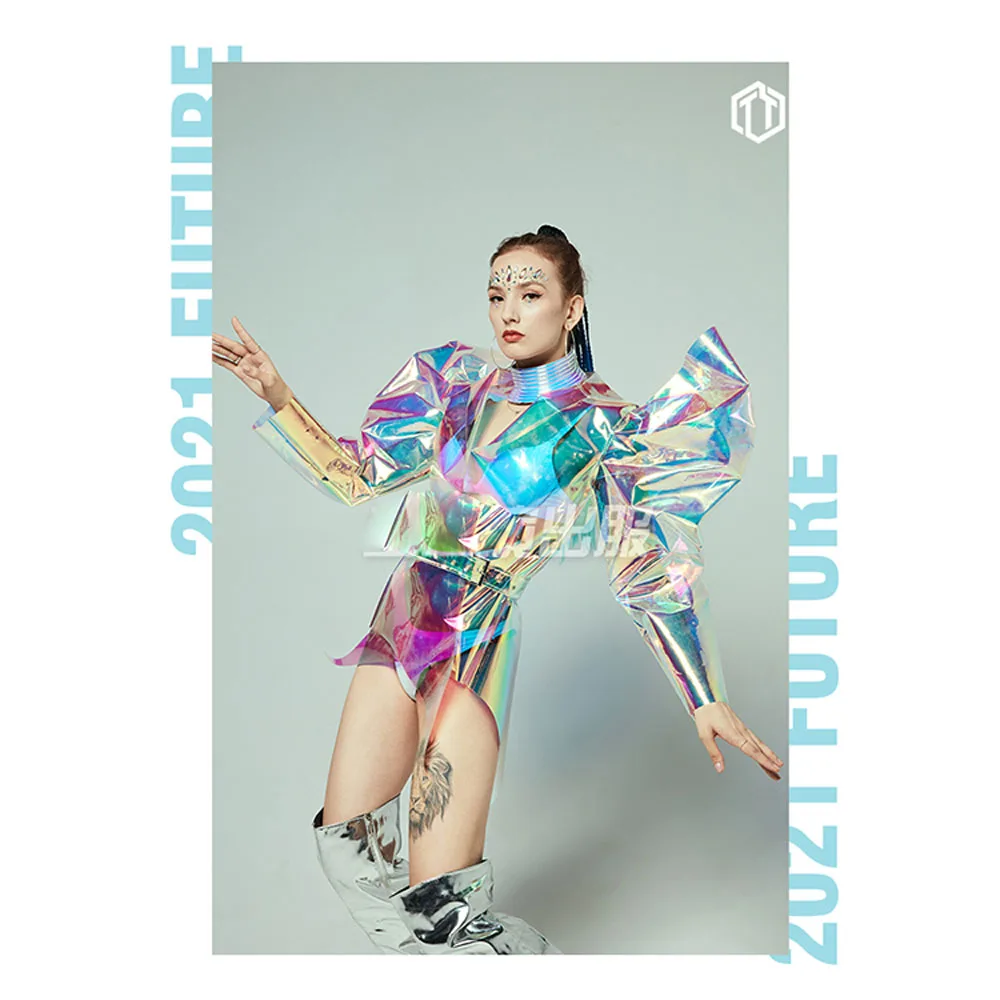 

Future Laser Fashion Show bodysuit Sexy women Nightclub bar dancer costume dj ds outfit
