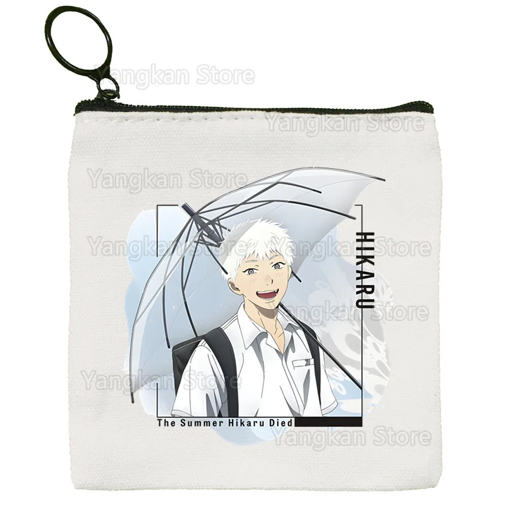 

Цветок аниме Лето Hikaru Died Маленький квадратный кошелек для хранения маленьких карт Ключ-клатч на молнии Сумка для ключей