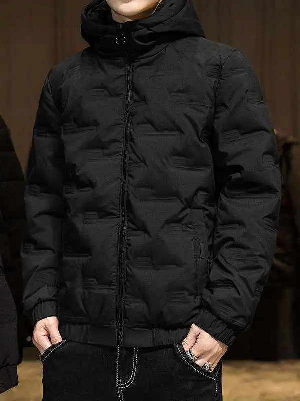 

Мужская легкая теплая зимняя куртка из хлопка с наполнителем, короткая модель, модный бренд, без капюшона, утолщенная, 2023