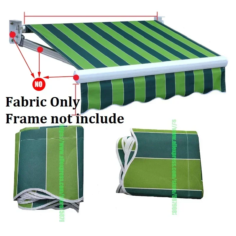 

Waterproof Green Stripe Thicken Shrinkage Telescopic Folding Awnings Outdoor Balcony Patio Tent Rain Shelter Sunshade Canopy