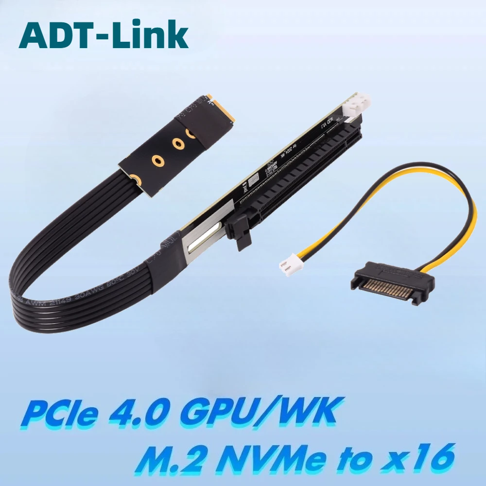 

Riser M.2 NVMe to PCI-E 3.0 / 4.0 x16 GPU-WK Extension Cable for RTX3090 RX6800xt GTX RTX Mining NVIDIA AMD Video Card Extension