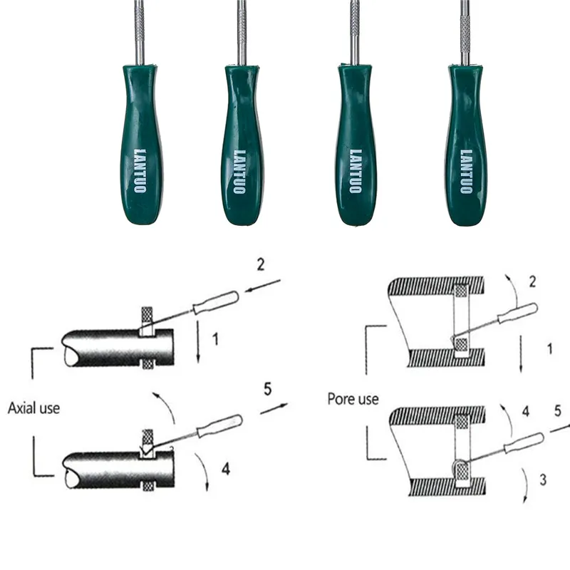 Juego de destornilladores de sello de aceite para vehículos, junta tórica automática, extractor, herramientas de ganchos de desmontaje de fontaneros generales, 4 piezas por juego