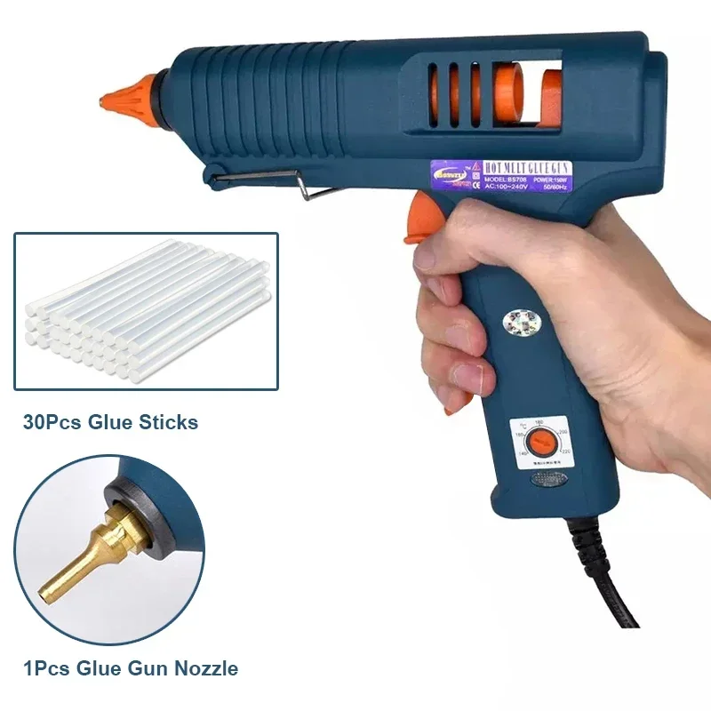 150W Electric Heating Glue Gun For 11mm Diameter Glue Stick Pure Copper Nozzle Electric Power Tools For Home DIY Glue Gun