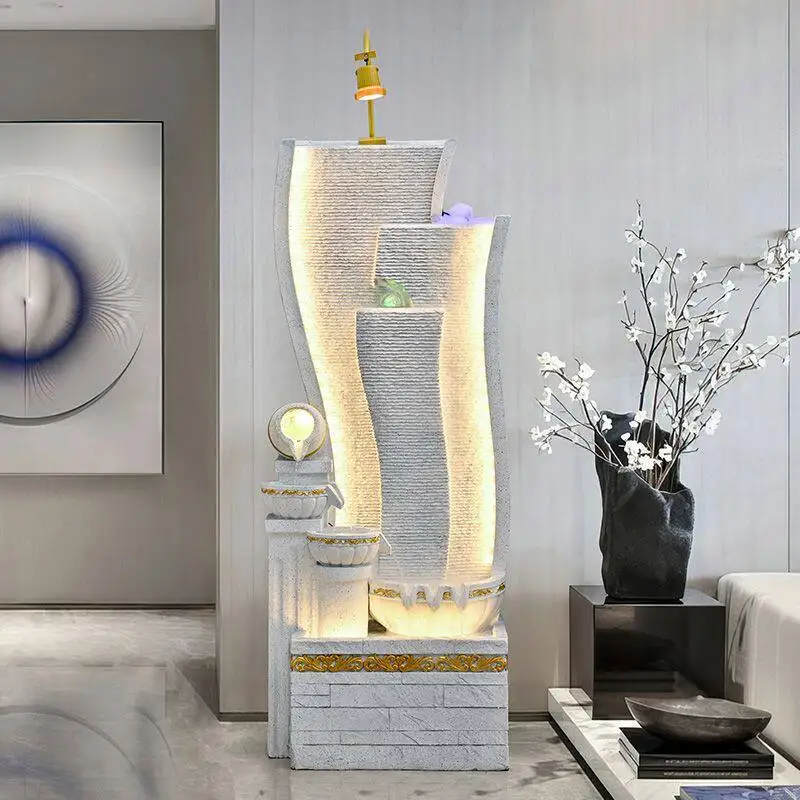 European-style flowing water ornament circulating water simple modern living room lucky feng shui wheel fountain office light
