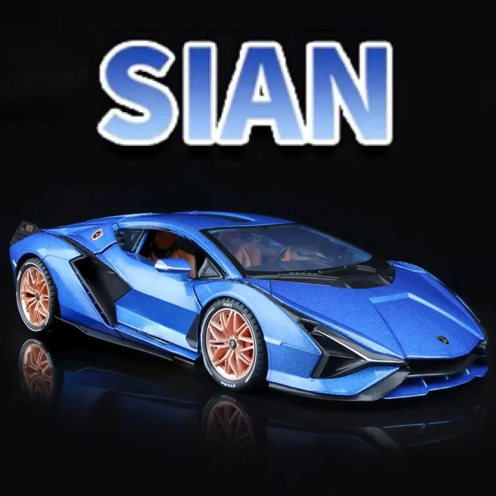 Large Size 1/18 Lanbor SINA Sports Toy Car Model Alloy Diecast Simulation Metal Models Sound Light Toys for Kids Holiday Gifts