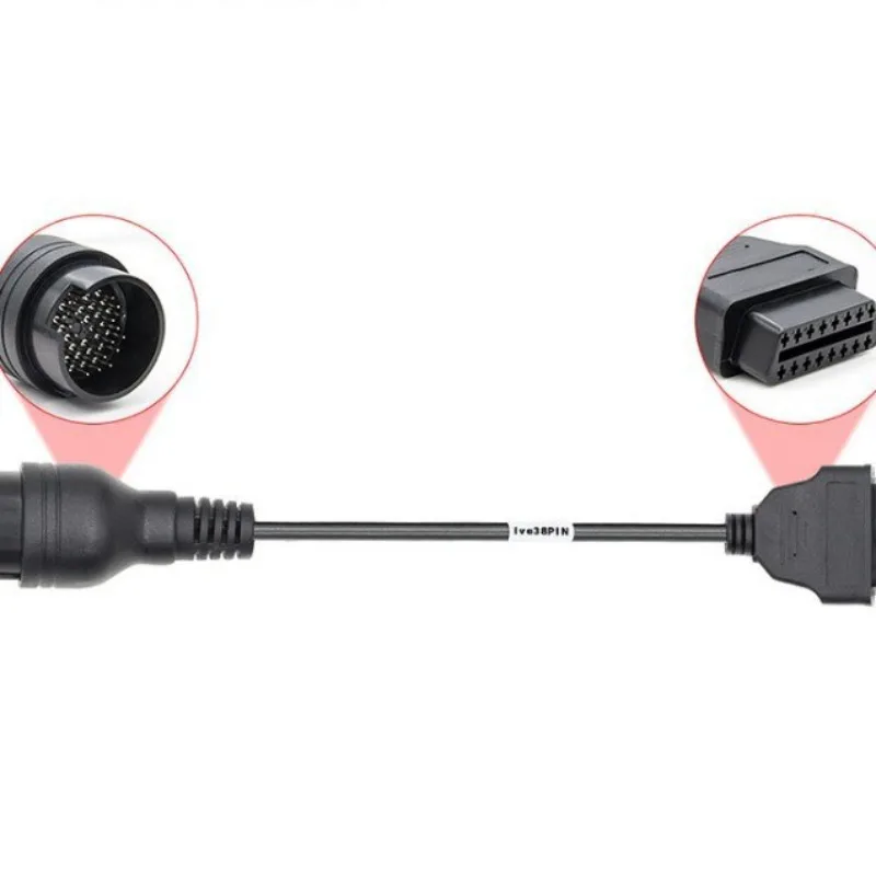 2pcs 38Pin to 16Pin Adapter Cable for IVECO 38-Pin Old Model Truck OBD2 Converter Cable  38Pin Diesel to OBD2 16Pin FEMALE