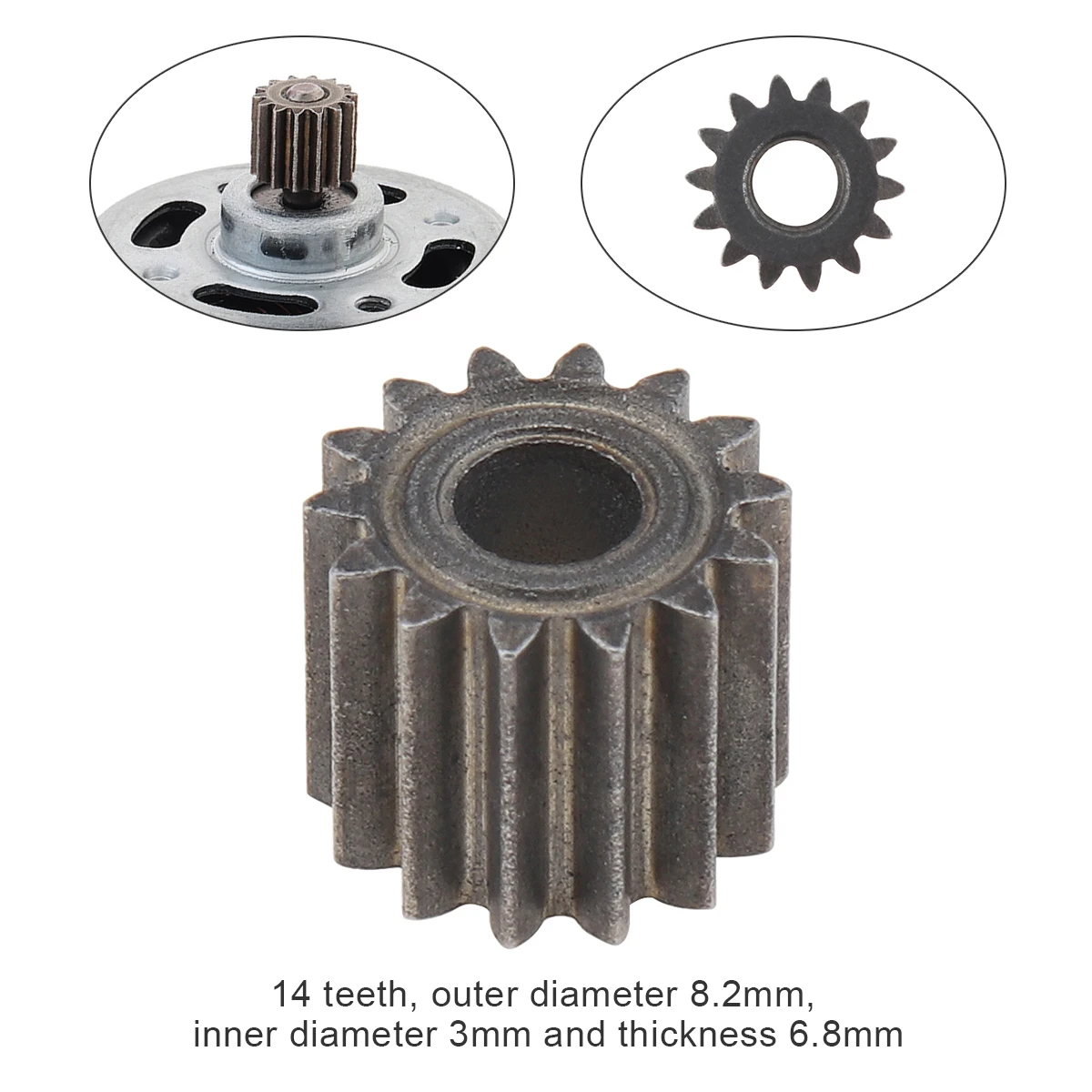 Motor Gear 1 Mod 9 /11/12/13/14/15 Teeth Replaceable Motor Gear for RS550 10.8V / 12V / 14.4V / 16.8V / 18V / 21V DC Motor