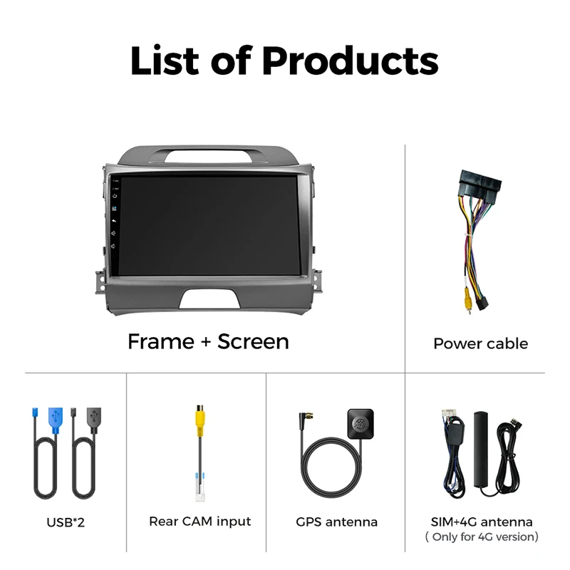 Ainavi Car radio For KIA Sportage 3 Sportage R 2010-2016 Wireless Android Auto Carplay Multimedia Player Car stereo 4G Wifi 2Din