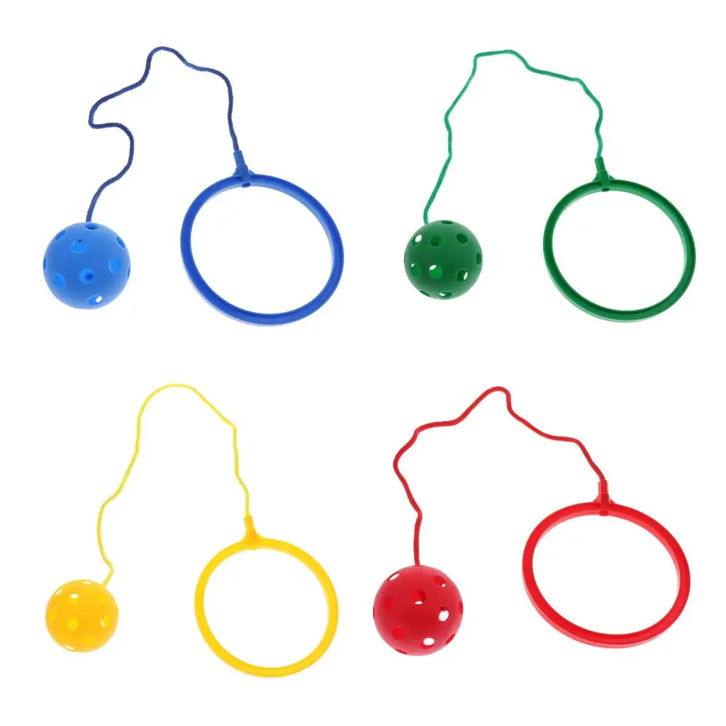 مجموعة مكونة من 4 ألعاب قفز بلاستيكية مع حلقة للكاحل، هدية لعبة التمرين في الهواء الطلق