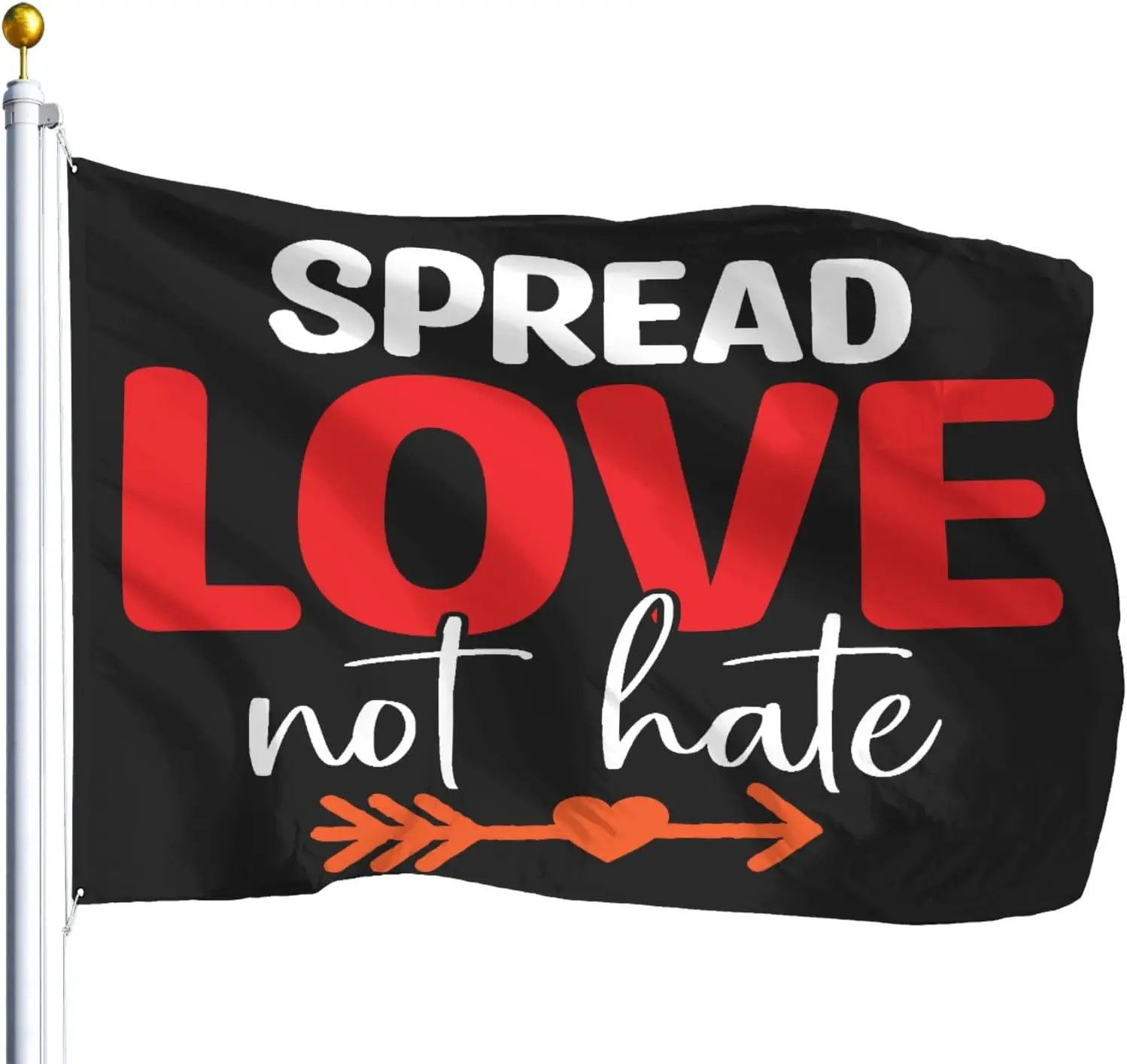 Flagicts 100% Polyester  Spread Love Not Hate Flags