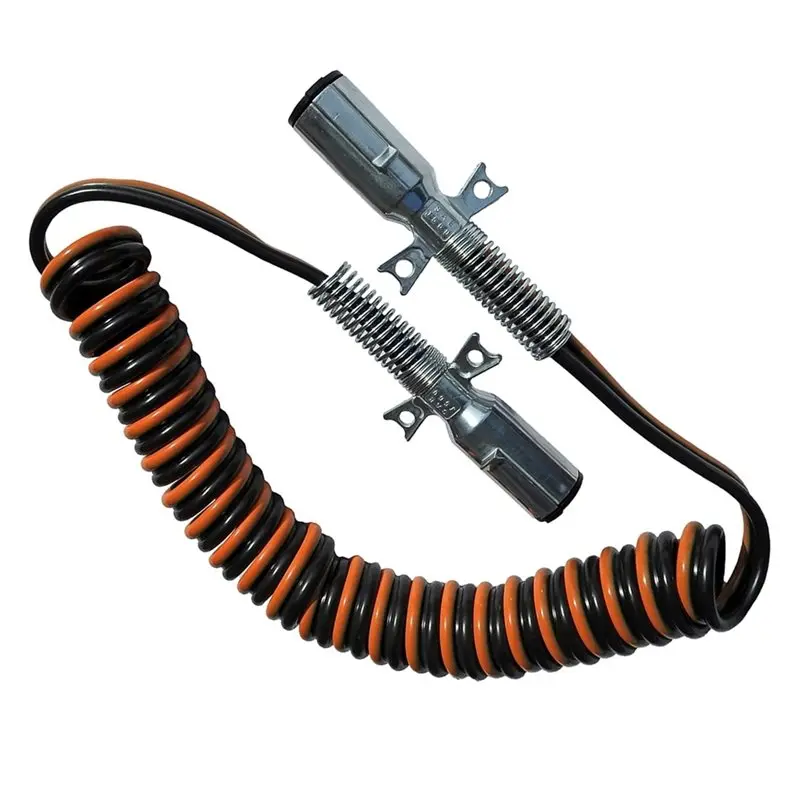 DT39 15 Ft Dual Pole Coiled Electric Cable with 2 X 12'' Leads, Charging Liftgate Cable with 4 Gauge Copper Wire