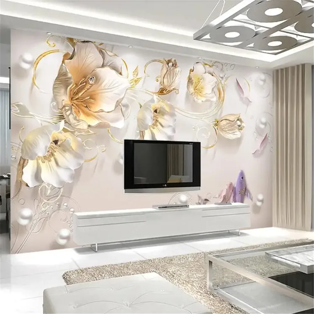 

Custom photo Tulip Flower wallpapers for living room sofa TV background wall paper mural 3d mural wallpaper bedroom home decor